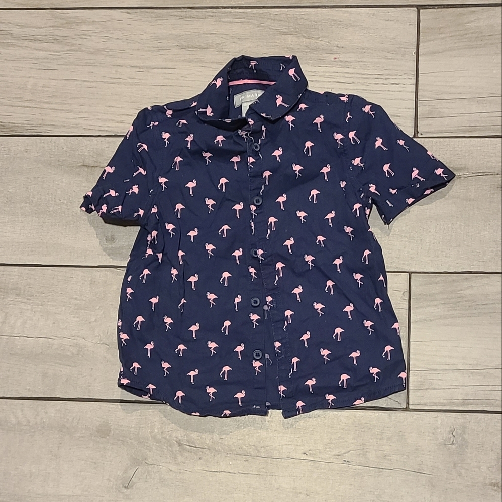 🦔Primark baby flamingo print button down🍋